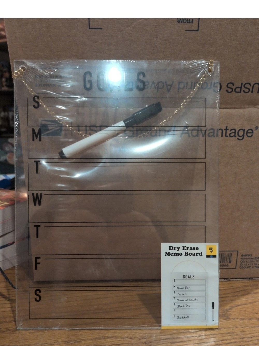 Clear Dry Erase Weekly Memo Board by